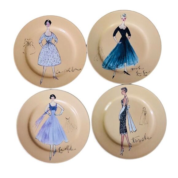 Fashion Dessert Plates 8 inches by Rosanna, Set of 4 in Box